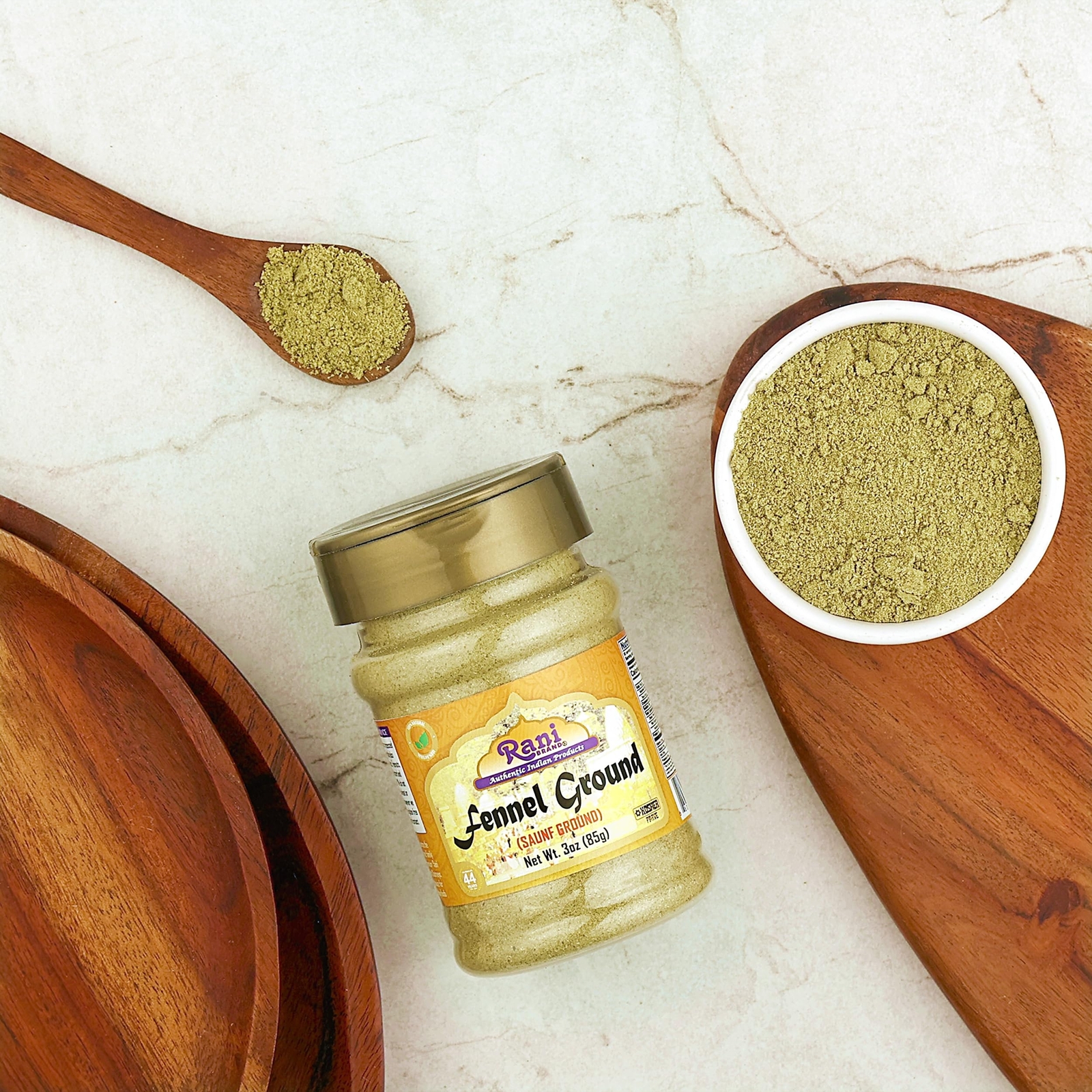 Rani Fennel Ground (Saunf) Powder Spice 3oz (85g) PET Jar