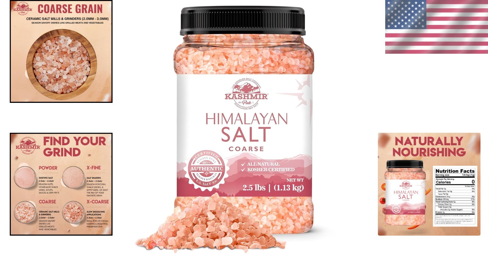 Coarse Pink Himalayan Salt – 2.5 Lbs of 84 Trace Minerals for Cooking & Bathing
