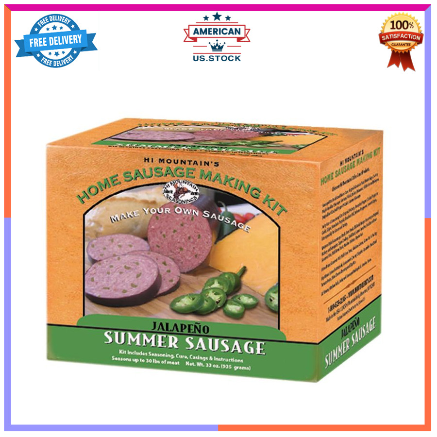 Hi Mountain Jalapeno Summer Sausage Seasoning Kit Makes 30 lbs With 10 Casings