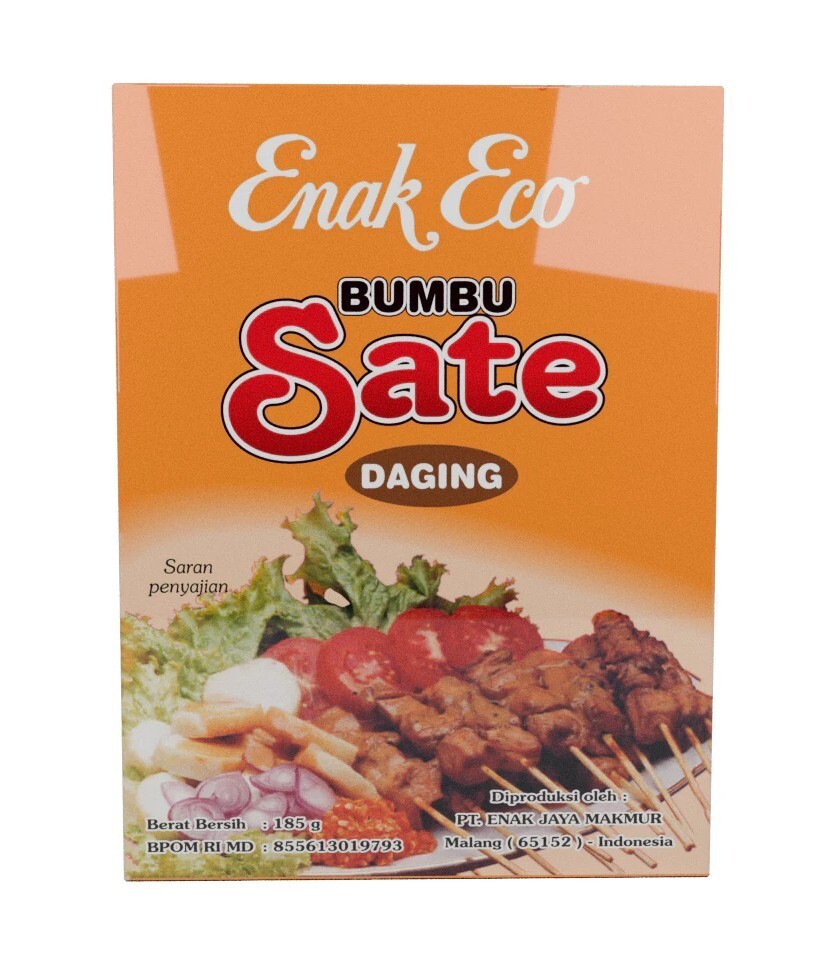 Enak Eco, Indonesian Peanut Sauce, 185g, Bumbu Sate Daging (Pack of 1)
