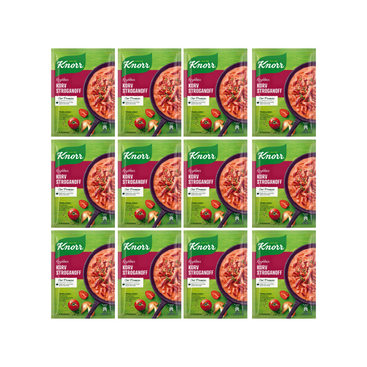 12x Knorr Korv Stroganoff Seasoning Mix 50g Swedish Stroganoff Sauce
