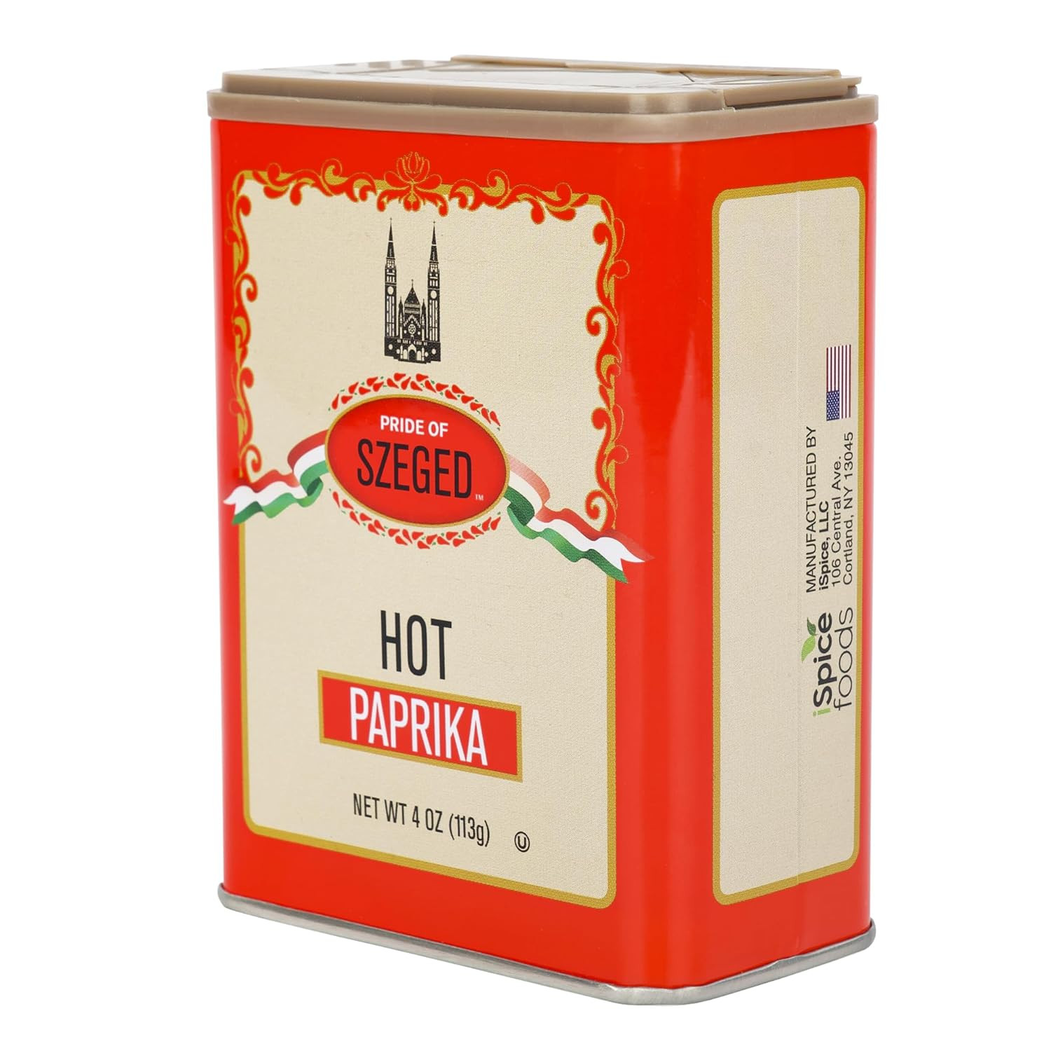 Hot Paprika Powder, Bright Red, 4 Oz. Tin, 1-Count