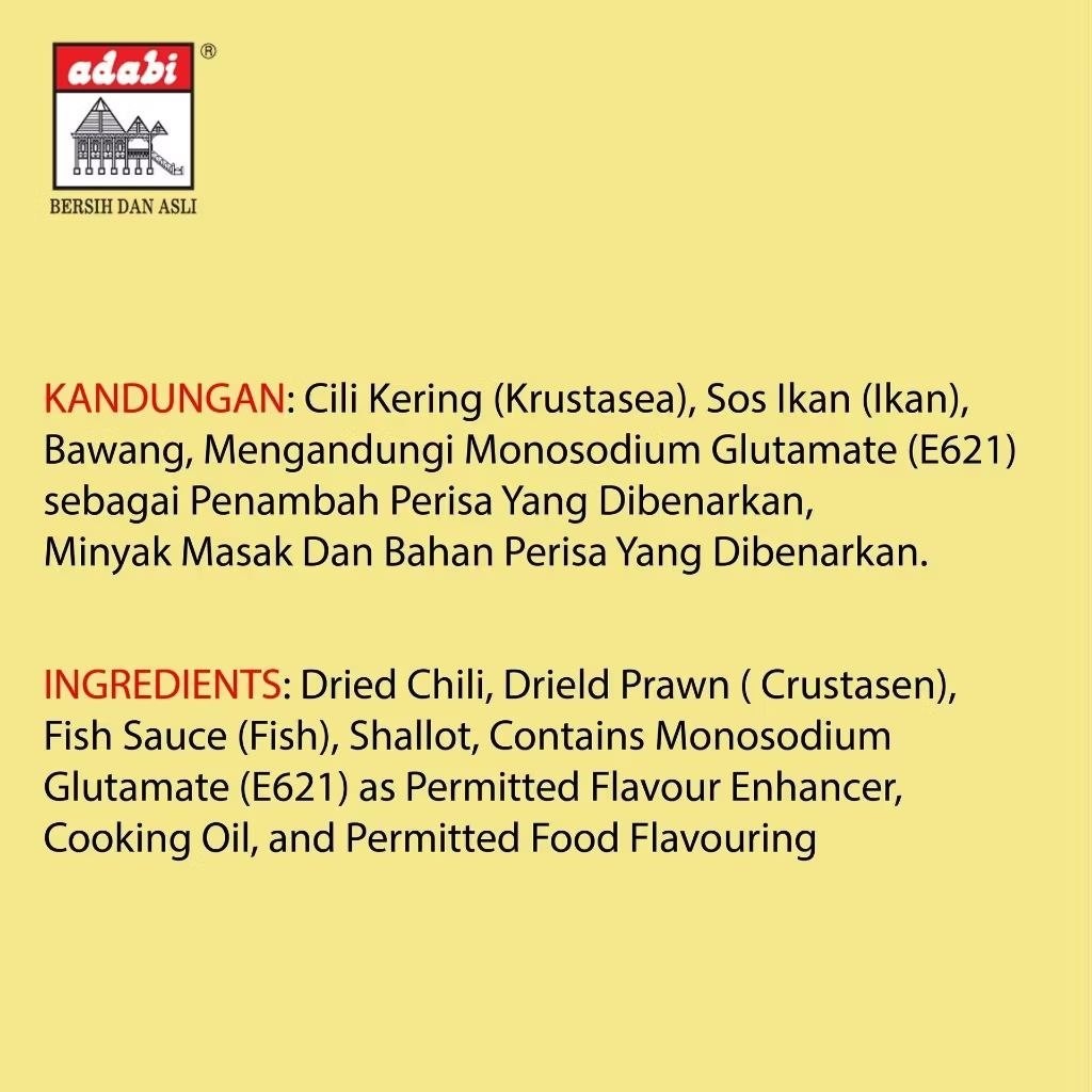 Adabi Fried Rice Paste Perencah Nasi Goreng Malay Food Seasoning Mix 30g 16 Pack