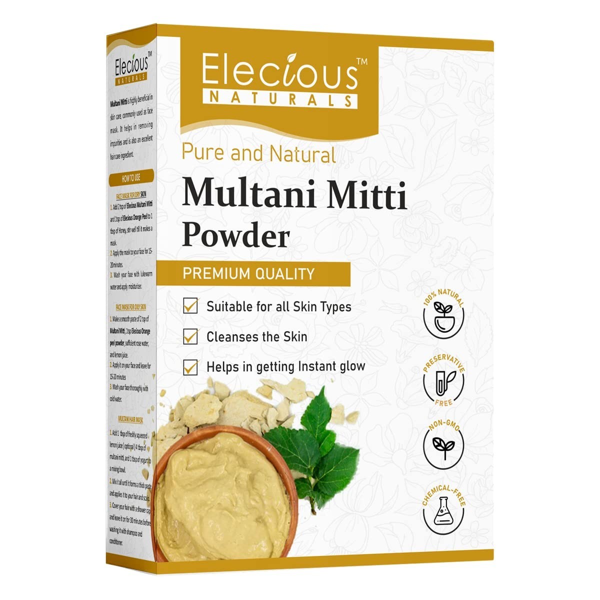 100% Natural Multani Mitti powder for Exfoliating, Soothing, Nourishing,Face200g