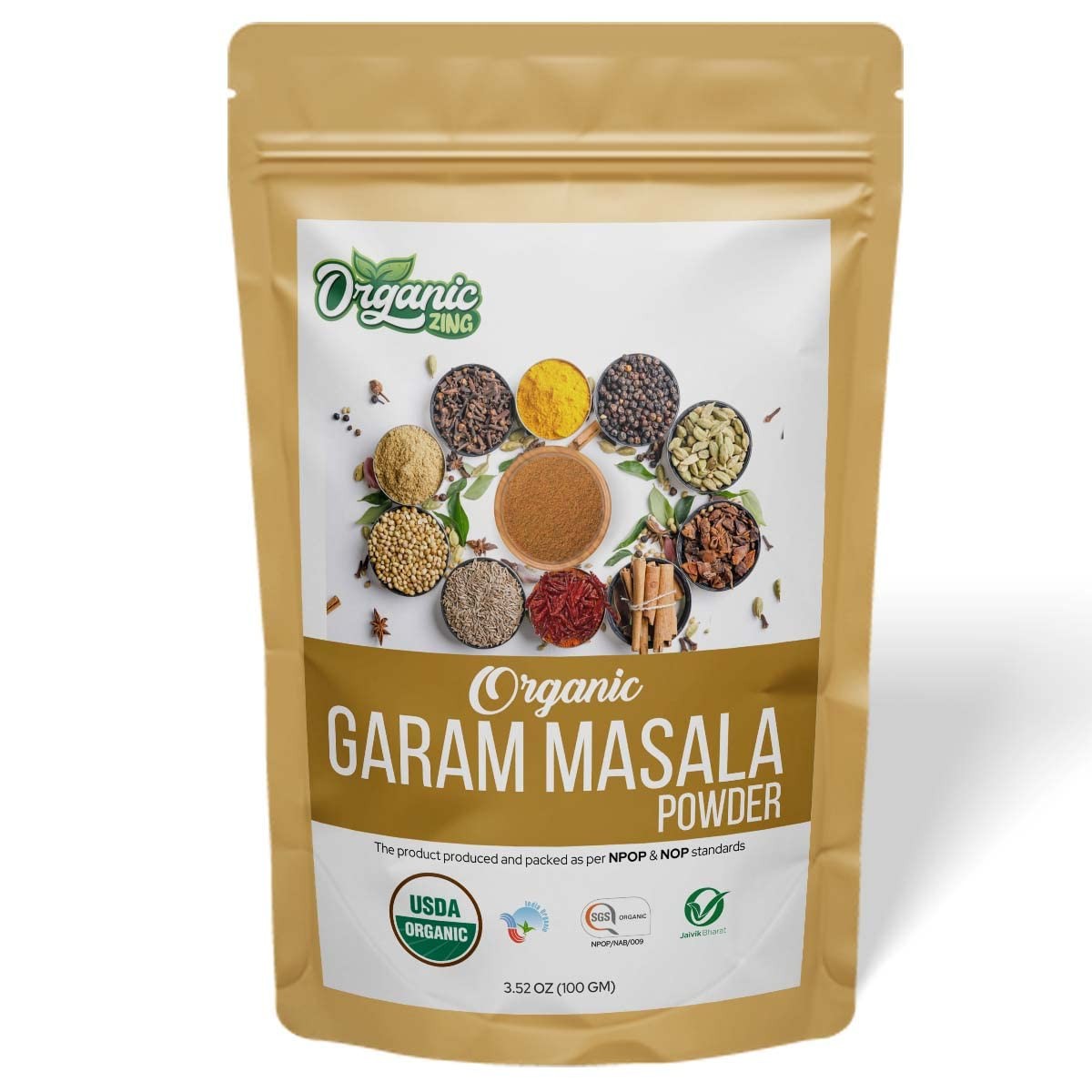 Organic Zing Garam Masala Powder 100g Each Pack Of 3