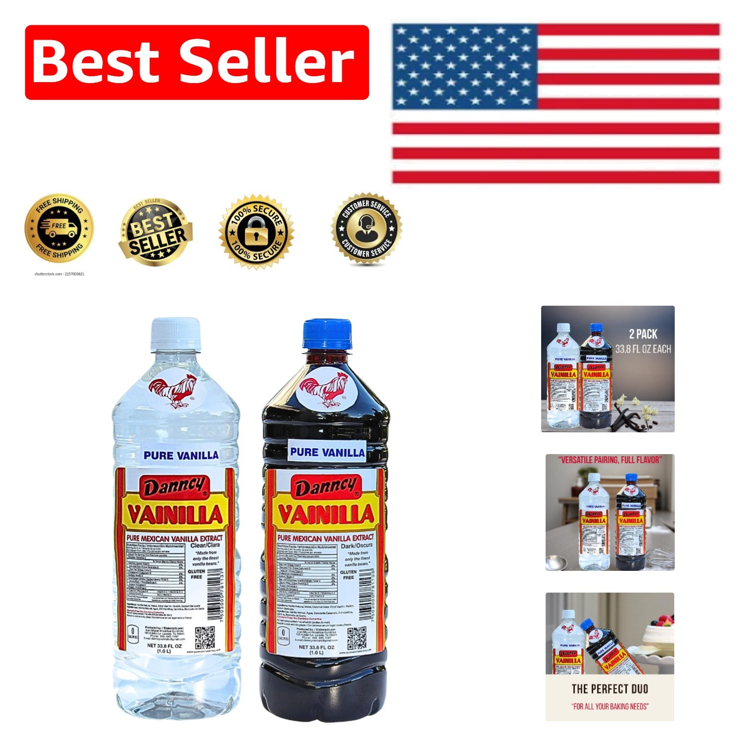 Value 2-Pack: 33 oz Mexican Vanilla Dark & Clear – Trusted Baking Essentials