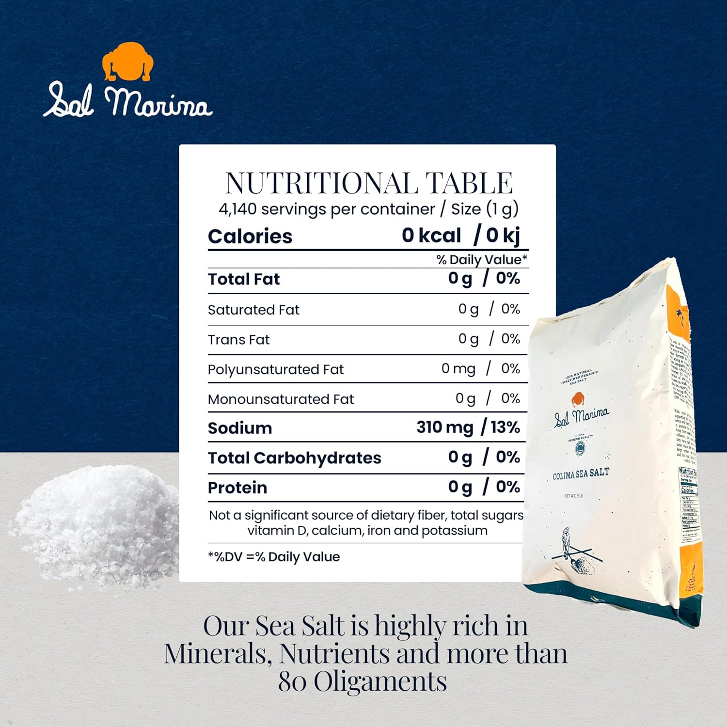 SAL MARINA | Unrefined Colima Sea Salt 9Lbs | Kosher Salt 100% Natural – Vegan G