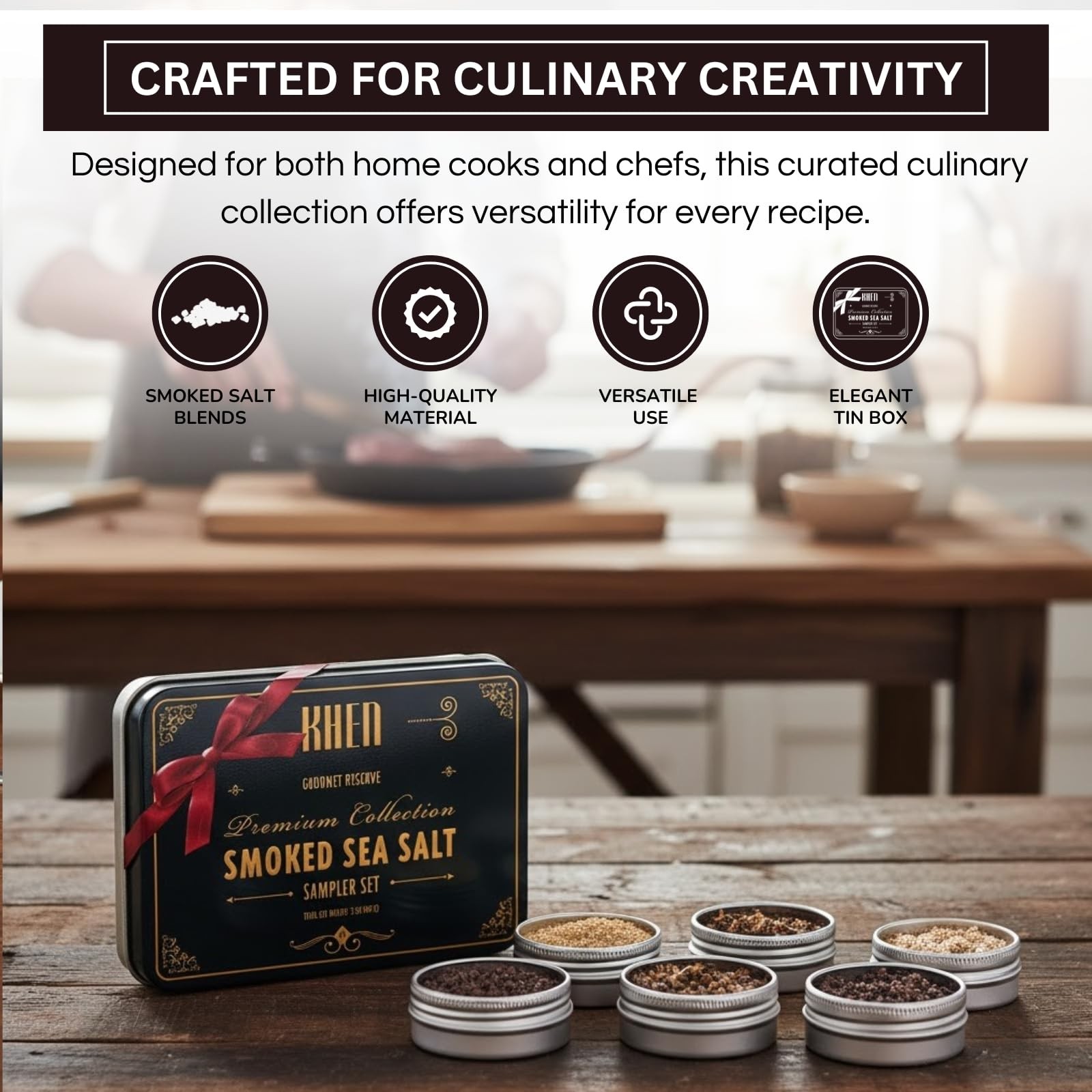 Smoke & Flame Sea Salt Gift Set of 6 – Gourmet Chefs Smoked Finishing Seasoni…