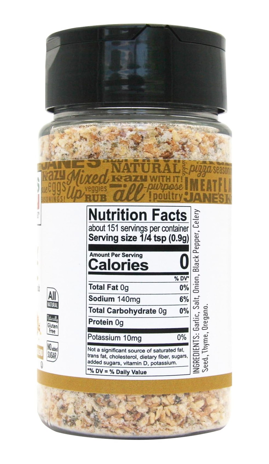 Jane’s Krazy Chunky Mixed-Up Garlic Seasoning, 4.75 Ounce (Pack of 1)