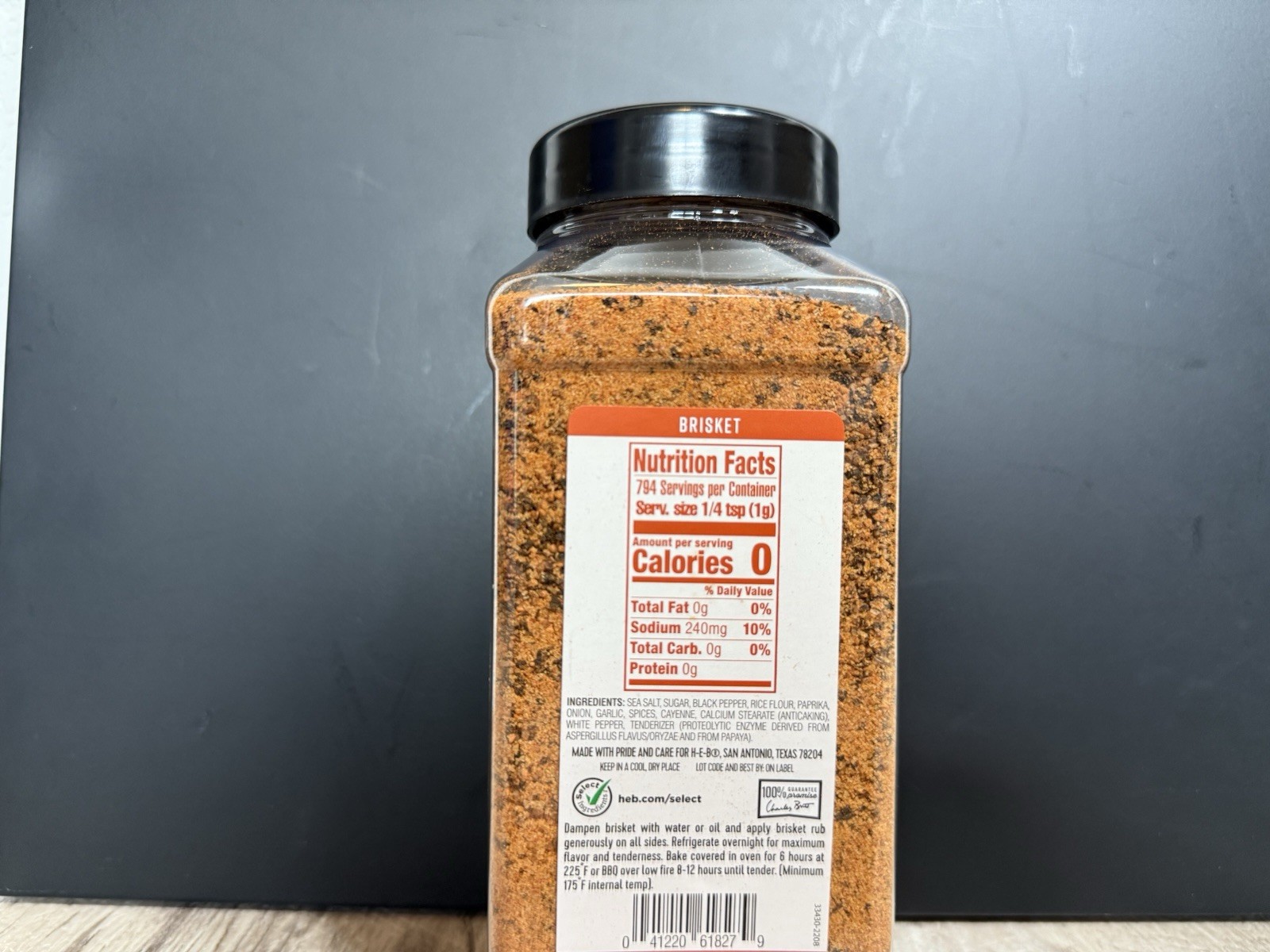 Brisket Rub Spice Blend – H-E-B BBQ Texas Originals – Texas Size Pack – 28 oz