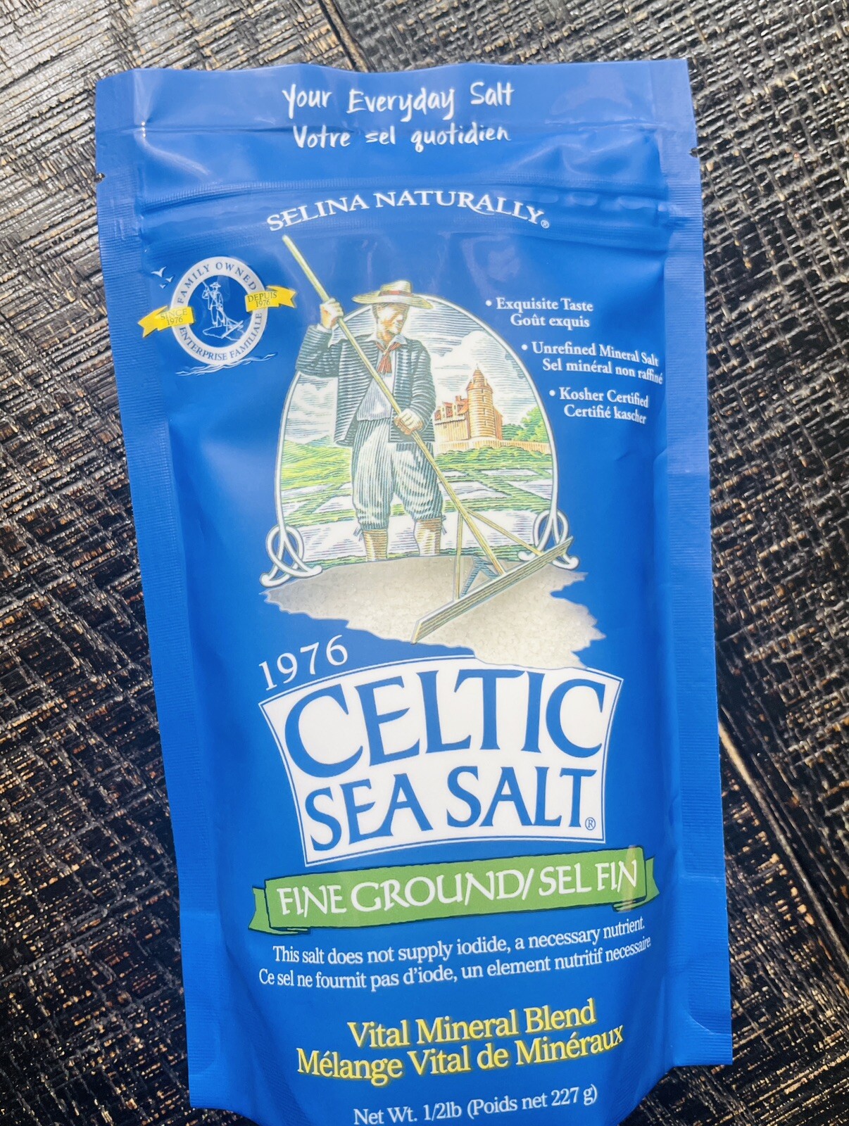 CELTIC SEA SALT Fine Ground 1/2 LB Bag! Gluten Free, Kosher Certified