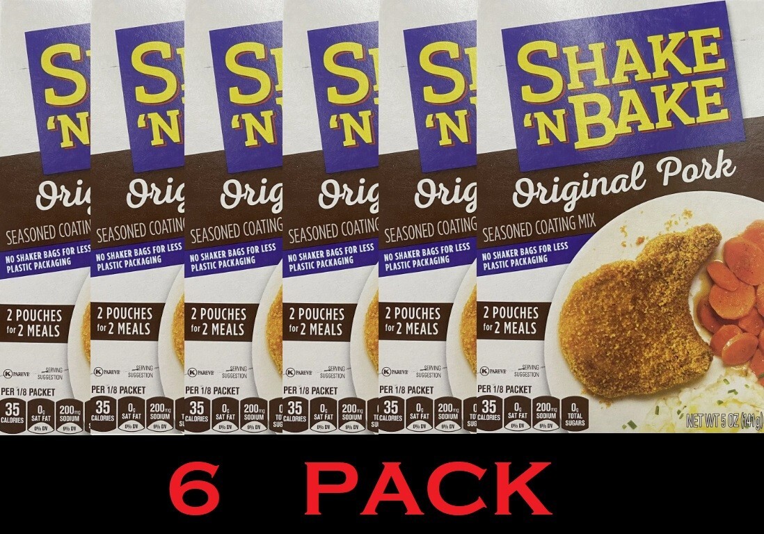 SHAKE N BAKE ORIGINAL PORK Seasoned Coating Mix 5 oz Box – 6 PACK