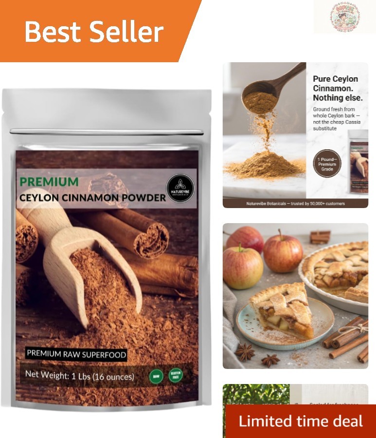 Ceylon Cinnamon Powder 1lb – Gluten-Free & Keto Friendly Antioxidant