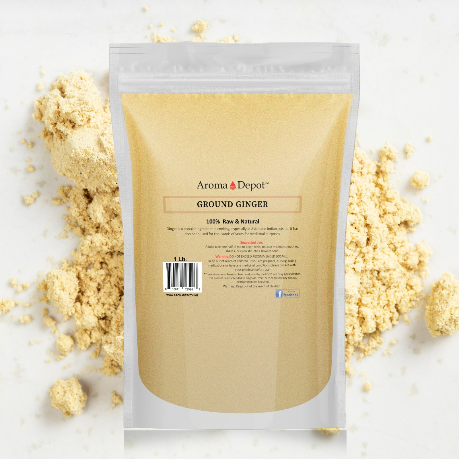 Ground Ginger Root Powder Up to 20 lbs Natural Raw Jengibre Non-GMO Kosher Bulk