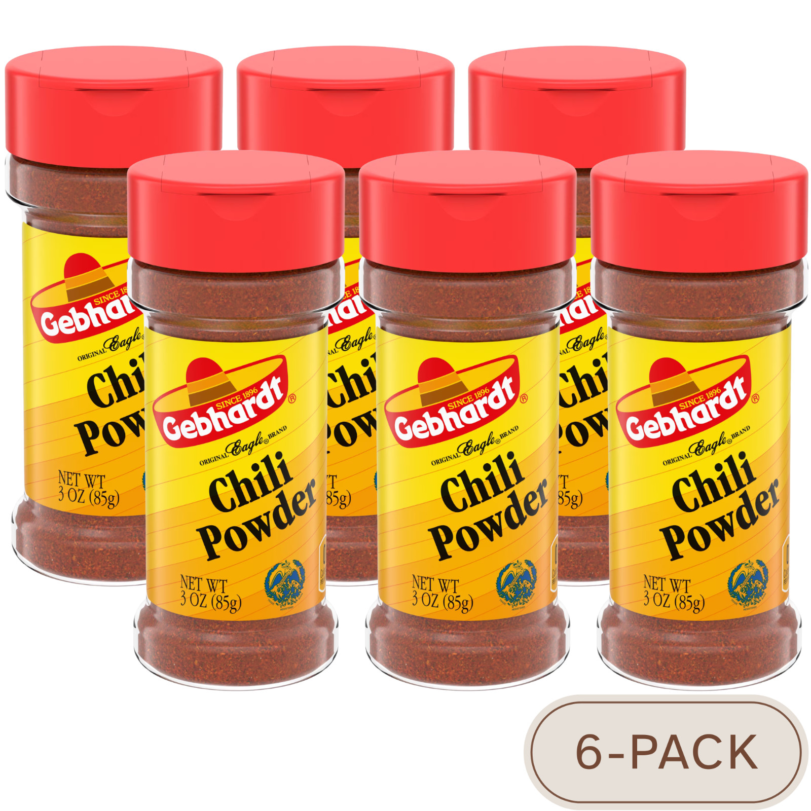 Gebhardt Chili Powder 6-Pack, 3 oz (85 g) each, Best by March 2027 or later