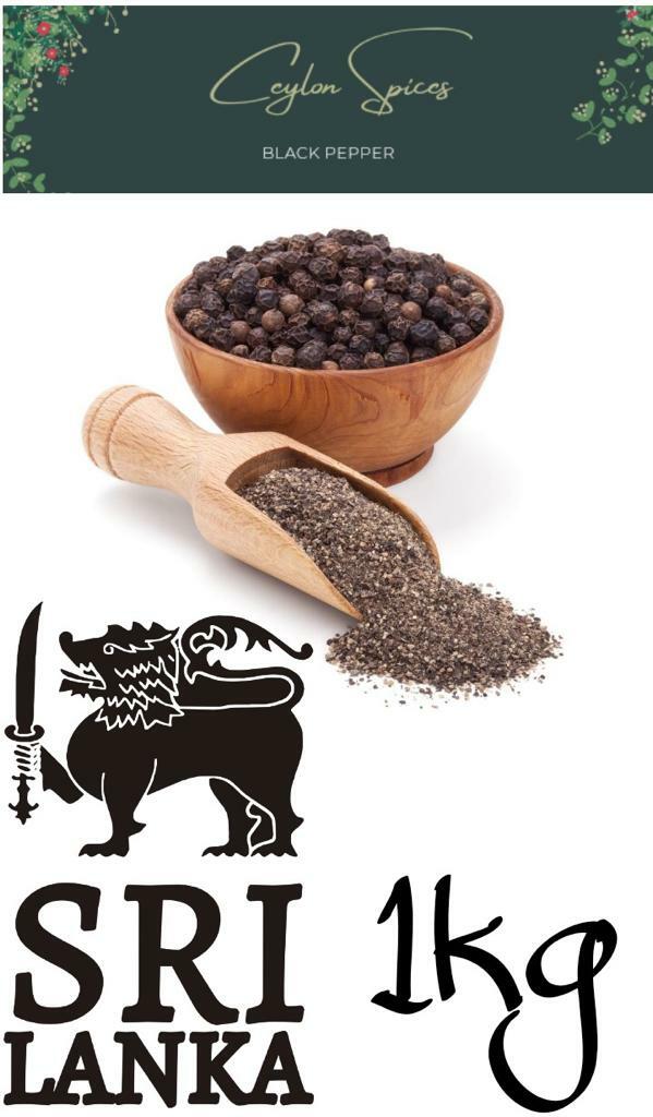 Black Pepper whole Powder Organic Premium Ceylon Pure 100% Spice Natural Ground