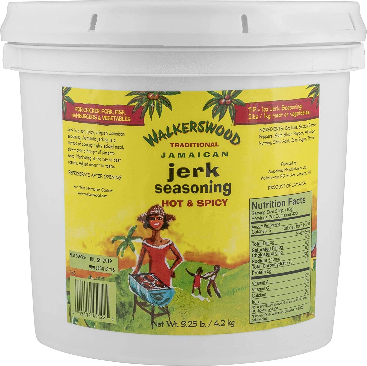 Gourmet Jamaican Jerk Seasoning, 128 Fl Oz: Best World Food for Meats & Veggies