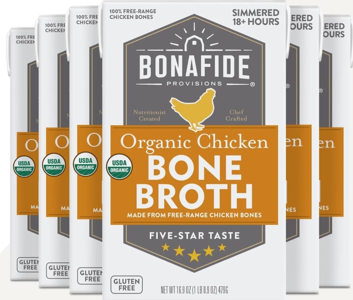 Bonafide Provisions Fresh Organic Chicken Bone Broth 16.9oz (Pack of 6)