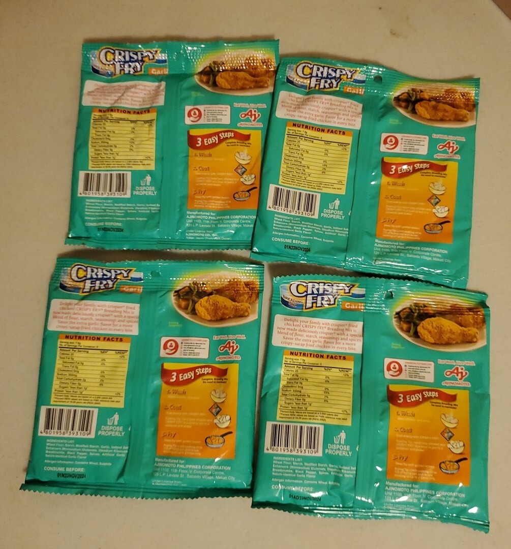 Ajinomoto Crispy Fry Original, Garlic & Spicy Breading Mix (62g each) Exp.2025
