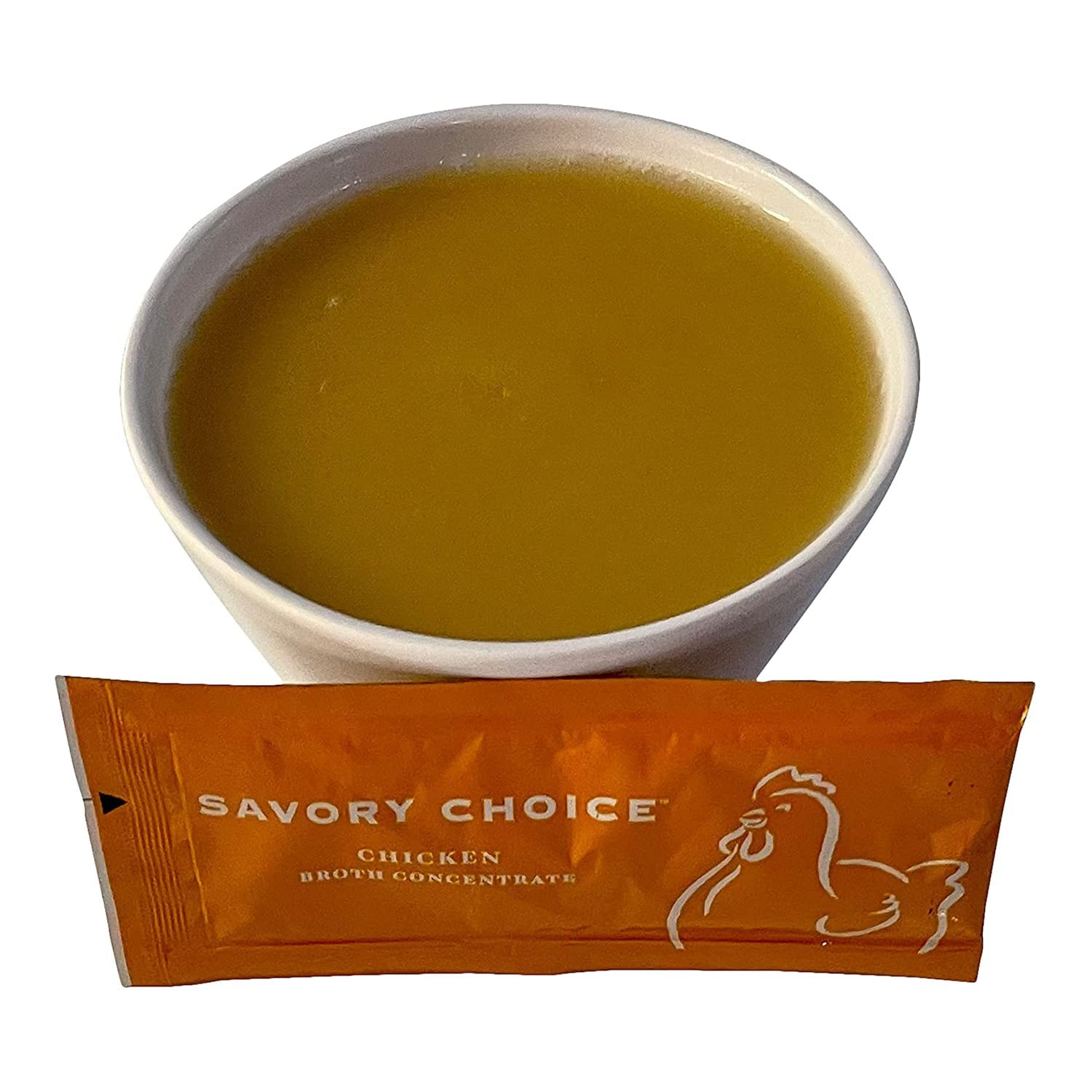 SAVORY CHOICE Reduced Sodium Chicken Broth Concentrate, 16 Packets (9.6g) – G…