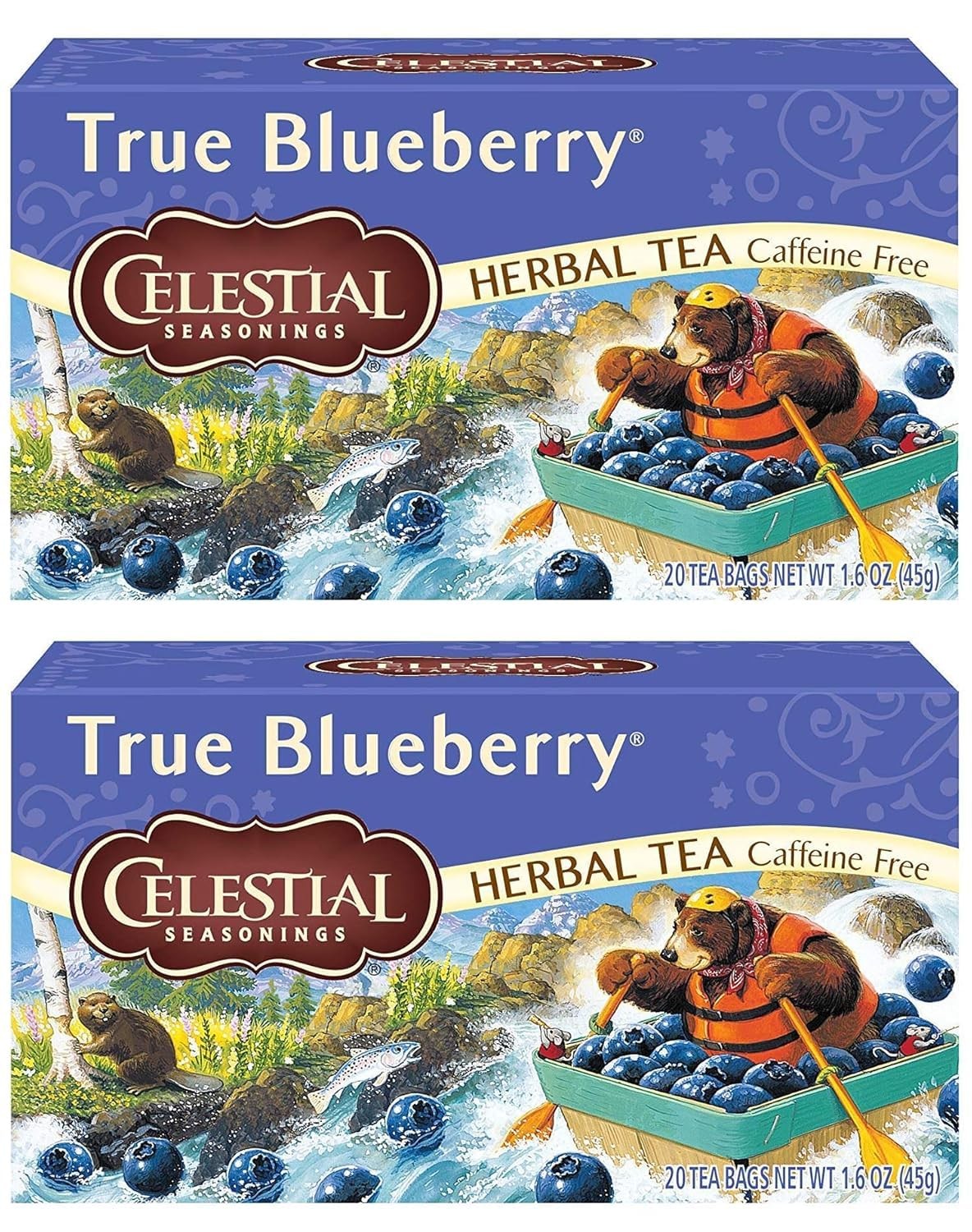 Celestial Seasonings Herb Tea True Blueberry 20 Bag 20 Count (Pack of 2)