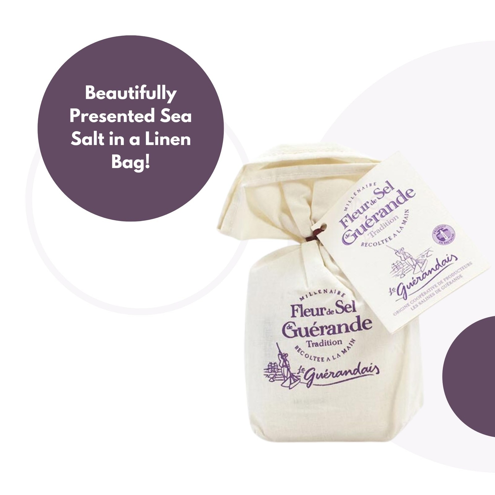 Le Guerandais Fleur De Sel Guerande Linen Bag 4.4 oz Ounce (Pack of 1)