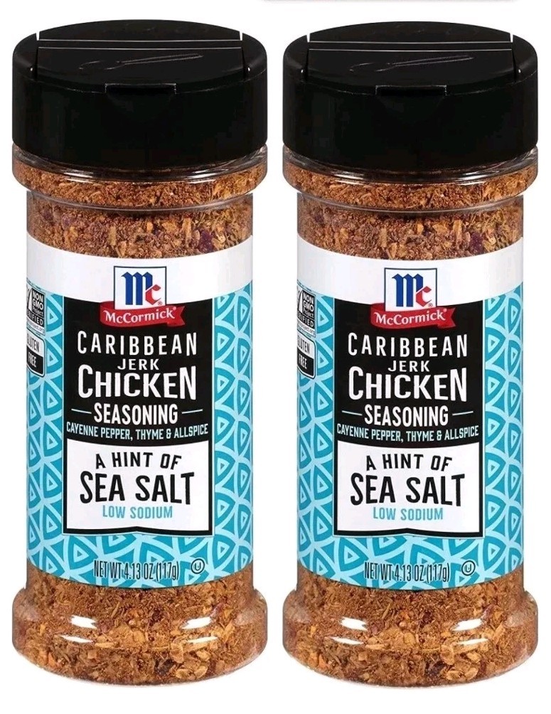 (2 Ct) McCormick Caribbean Jerk Chicken Seasoning Low Sodium 4.13 oz Bottle