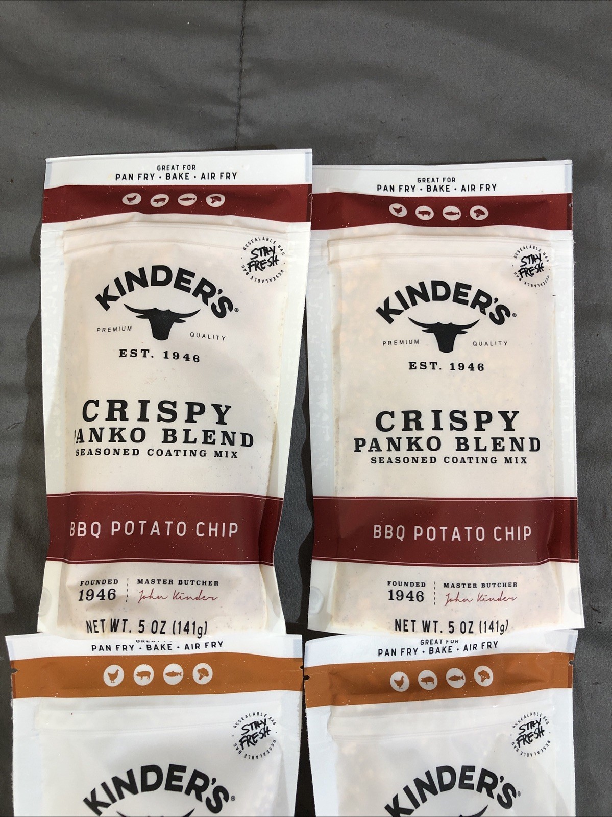 4 PACK – Kinder’s Crispy Panko Blend Coating Mix BBQ Potato Chip & Pretzel