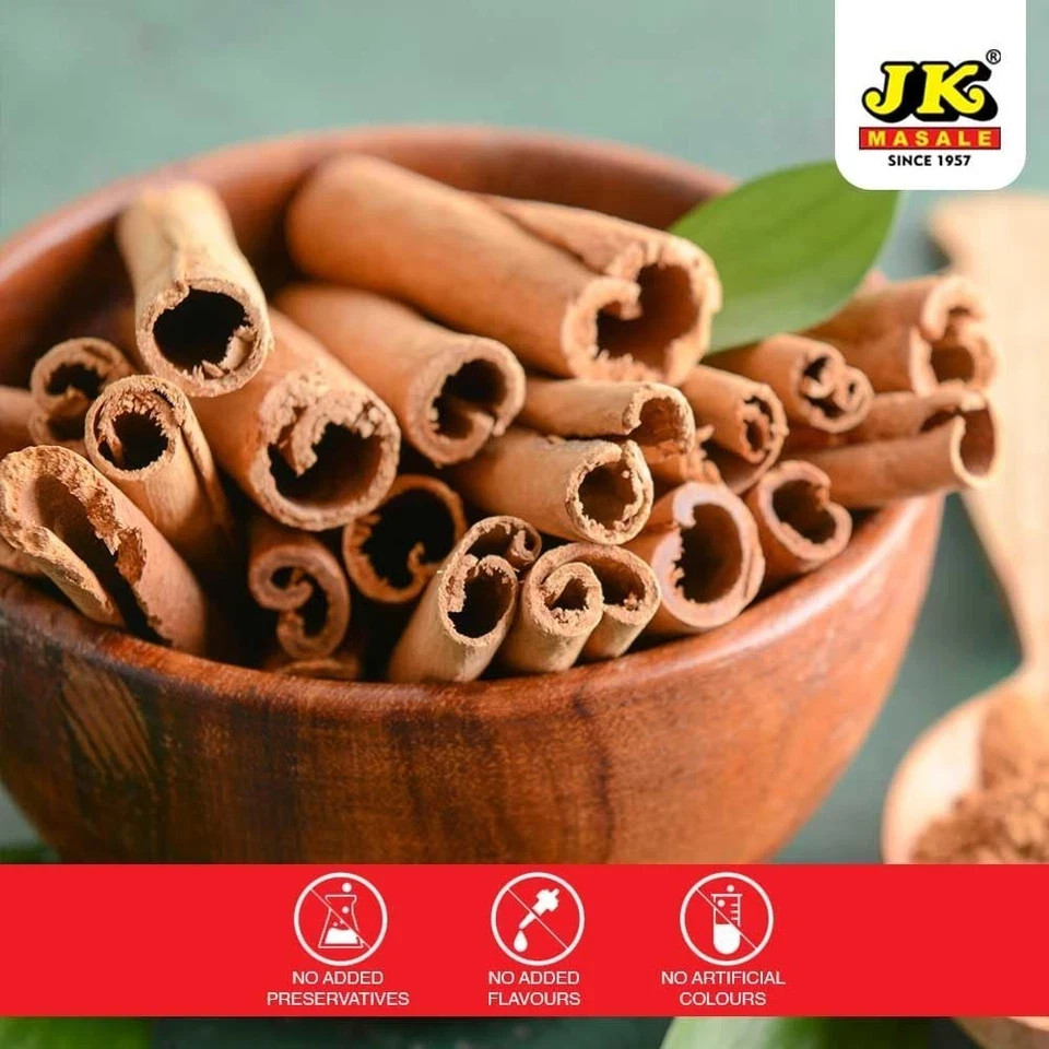 JK Cassia Whole Organic Cinnamon Bark Dalchini Stick 100g