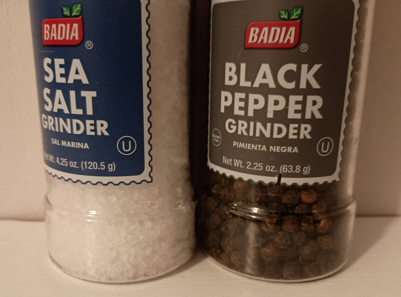 Badia® Sea Salt & Black Pepper Grinder Set Kosher & Gluten Free