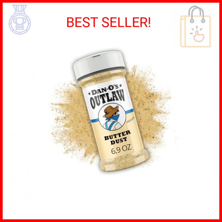 Dan-O’s Outlaws Butter Dust Seasoning, 6.9 oz Bottle, Buttery All Purpose Season