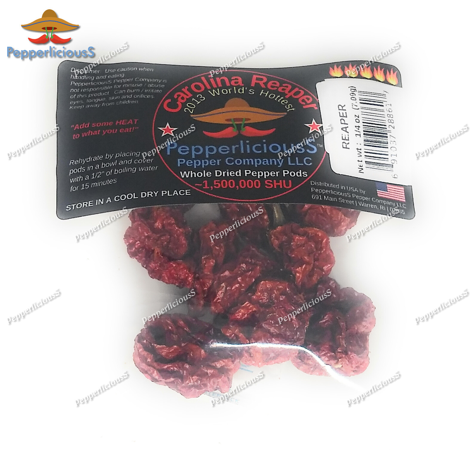3/4oz Habanero/Ghost/Carolina Reaper VarietyPac Worlds Hottest Dried Pepper Pods