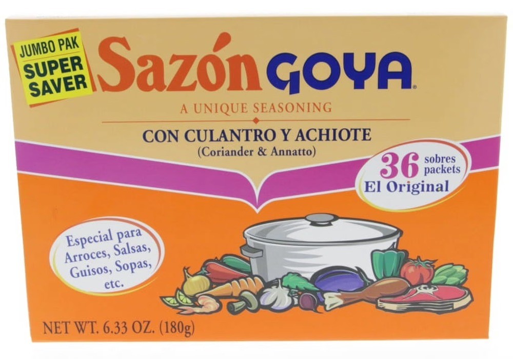 (5 pack) Sazon with Coriander and Annatto Seasoning Mix, 36 Packets, 6.33 oz Box