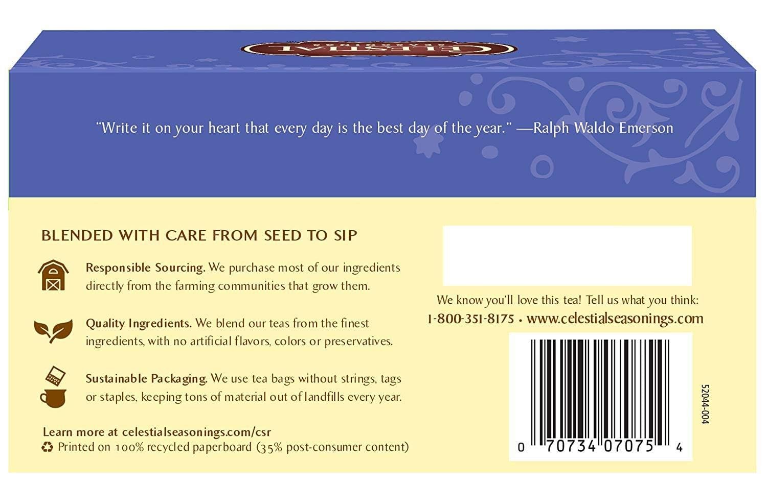Celestial Seasonings Herb Tea True Blueberry 20 Bag 20 Count (Pack of 2)
