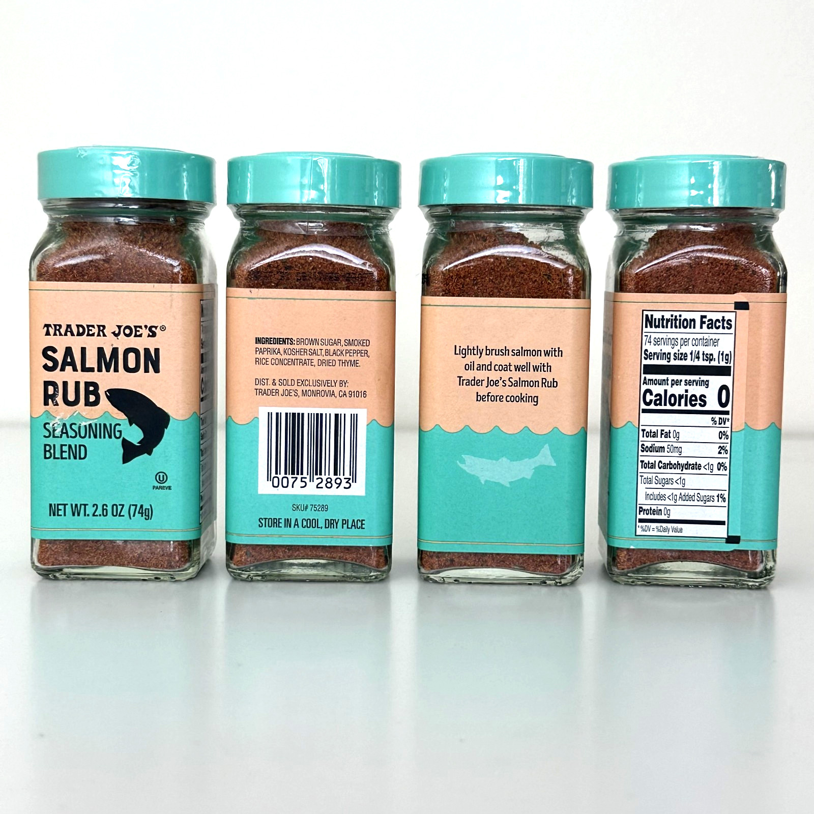 4 Pack Trader Joe’s Salmon Rub Seasoning Blend 2.6 oz ea
