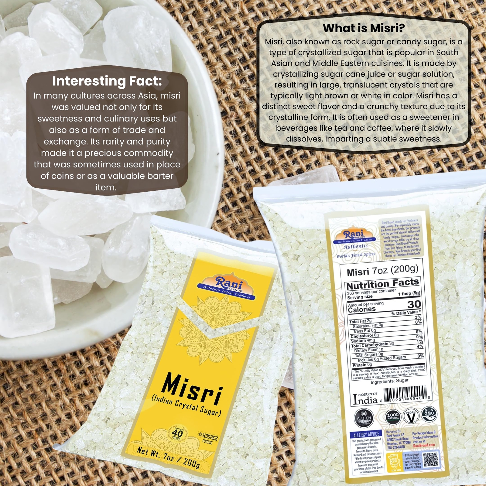Rani Misri (India Sugar Crystals) 7oz (200g)