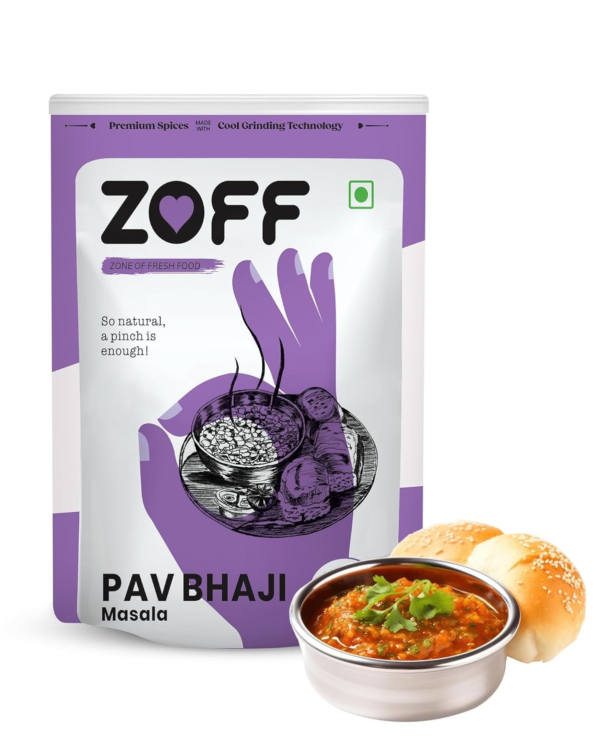Zoff Pav Bhaji Masala 7.05 oz l 200g – Traditional Indian Pav Bhaji Masala Spice