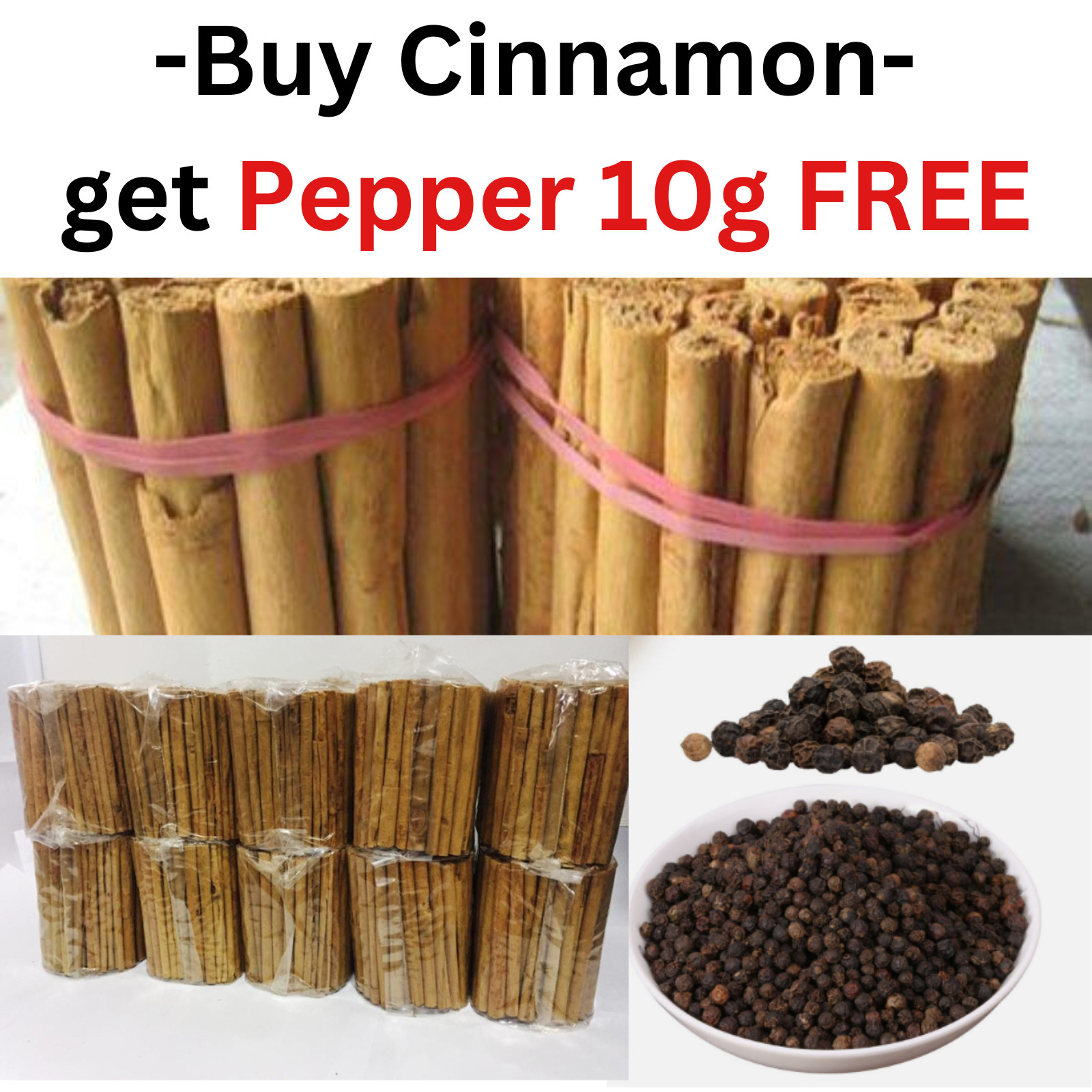 Cinnamon Sticks 100% Pure Ceylon Cinnamon 30g (FREE Pepper 10g) Free shipping