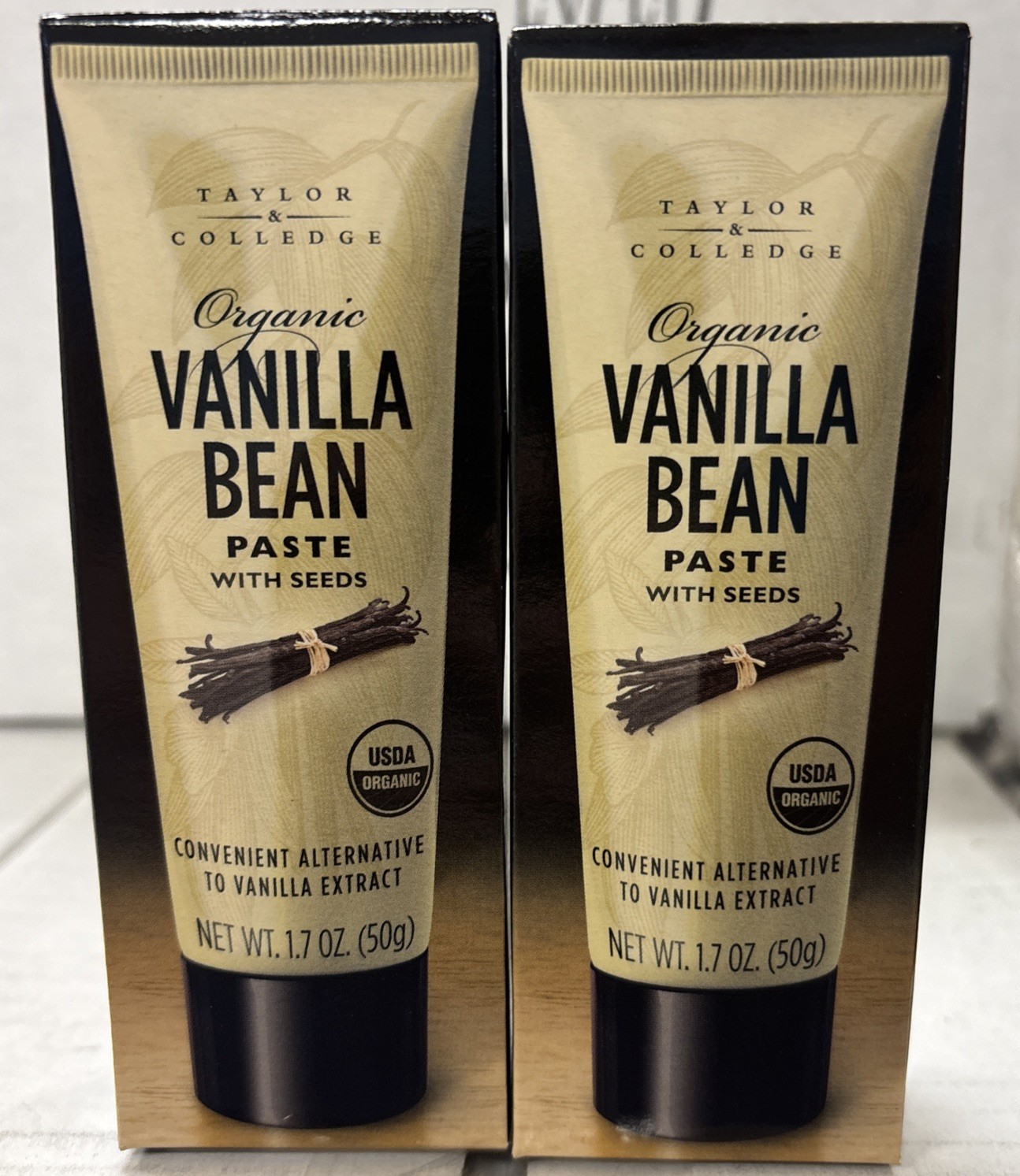 2-PACK Taylor & Colledge Vanilla Bean Paste Tube, Organic Vanilla, 1.7oz Each