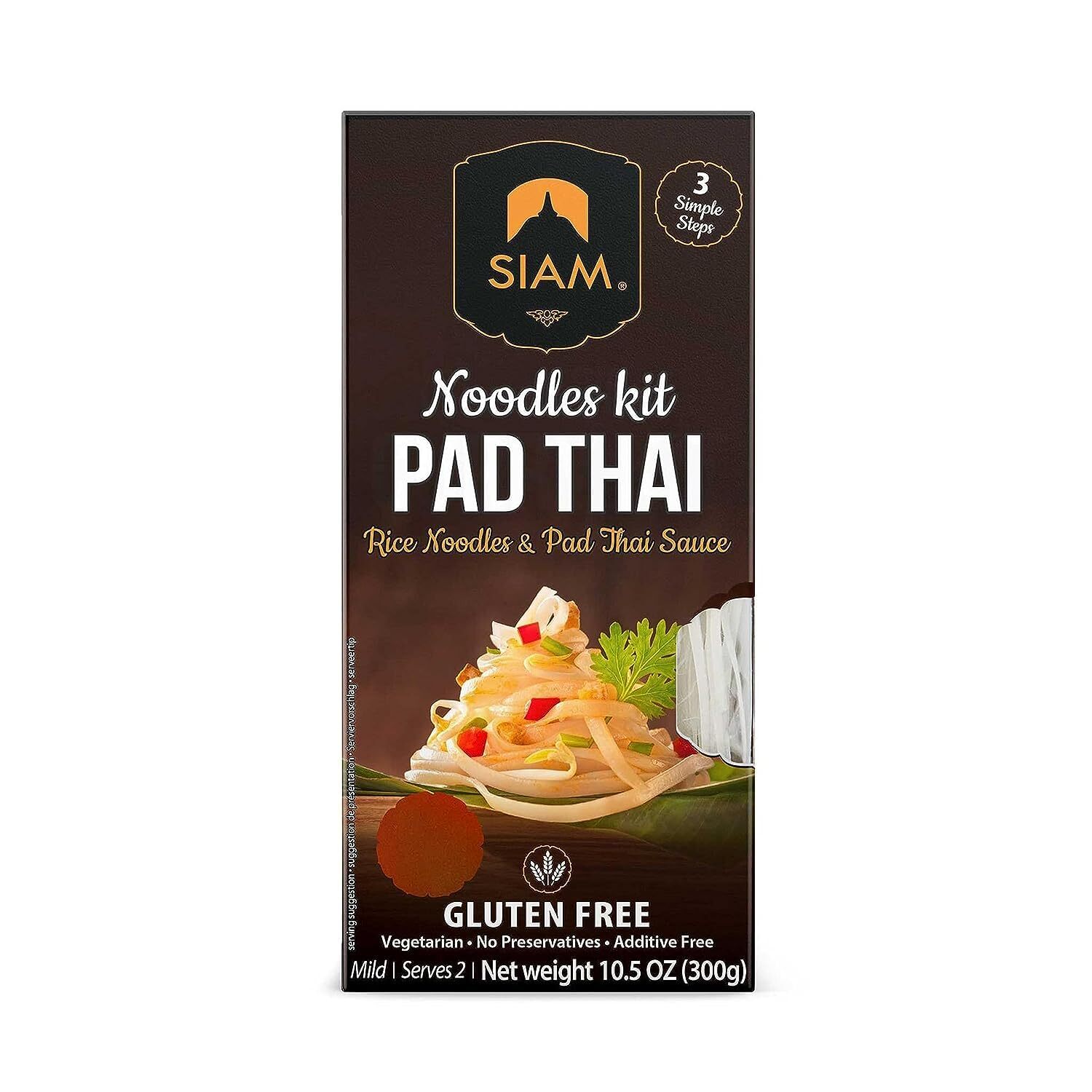 SIAM Pad Thai Noodles Cooking Set, 10.5 Ounce (Pack of 3)