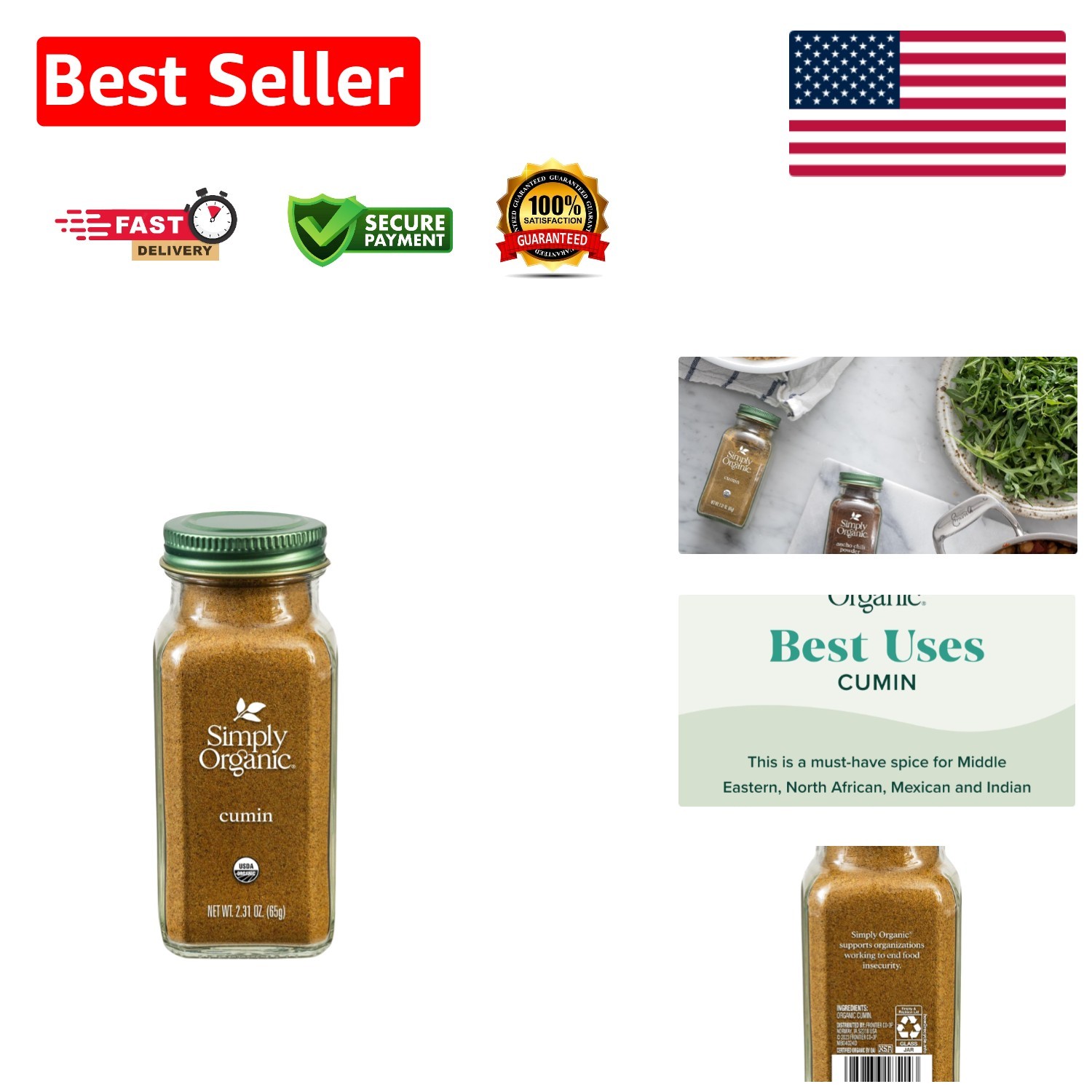 Organic Ground Cumin 2.31 Oz – Kosher Certified for Flavorful Cooking