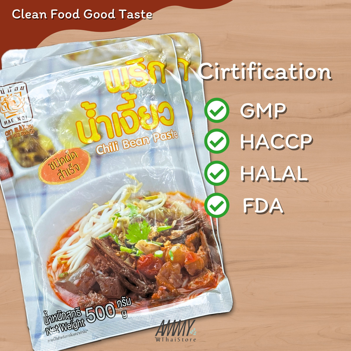 Nam Ngiao Chili Paste MAE-NOI ฺThai Northern Cuisine Famous Thai Food 80g x3