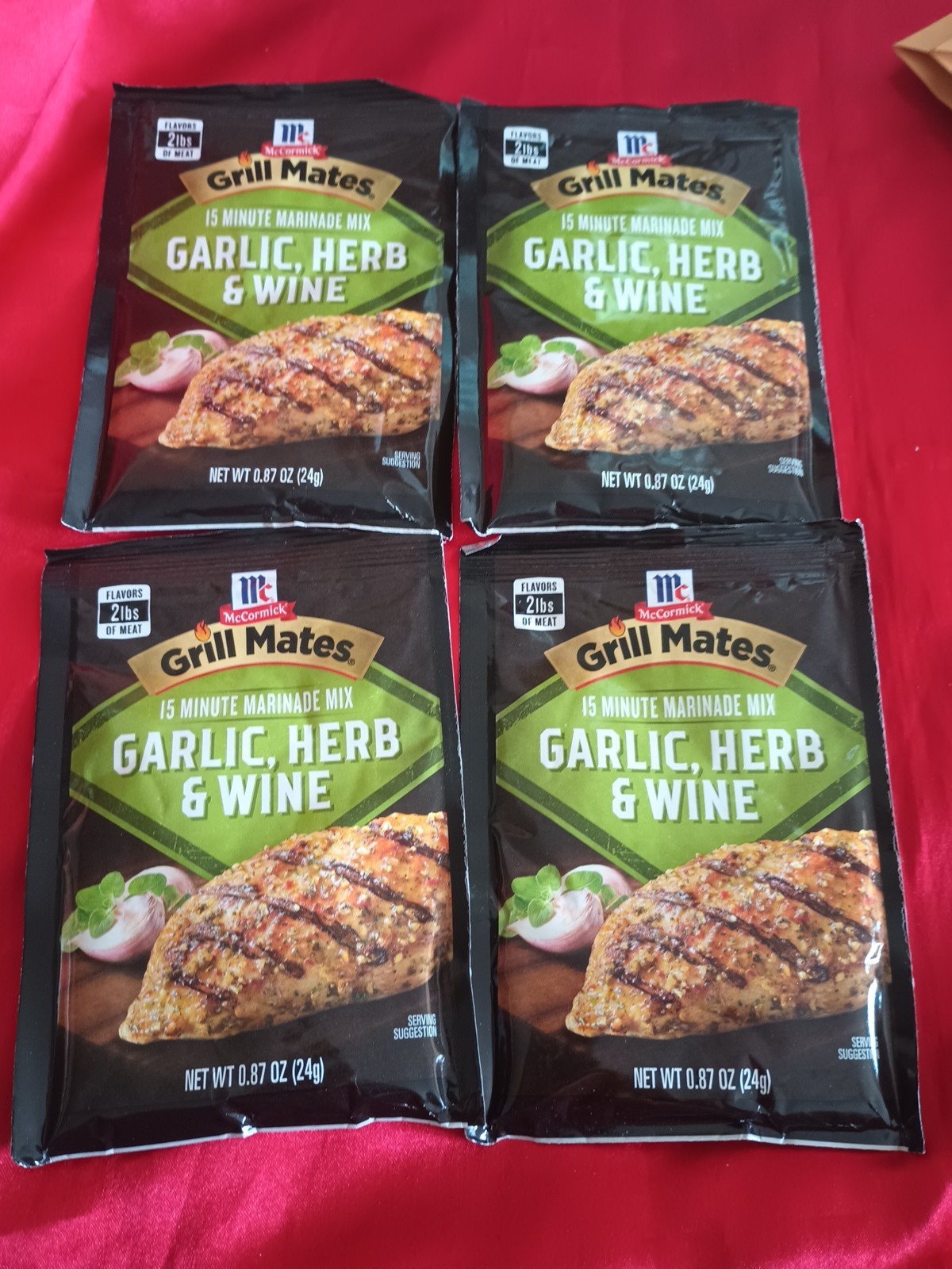McCormick Grill Mates Garlic Herb & Wine 15 Minute Marinade Mix 0.87 oz (4 Pack)