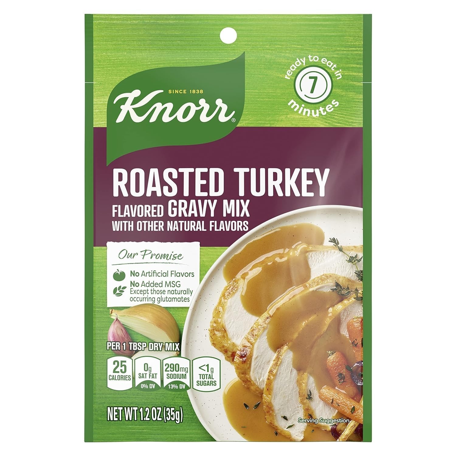 Quick & Easy Roasted Turkey Gravy Mix – Cholesterol Free – 1.2 oz Packet