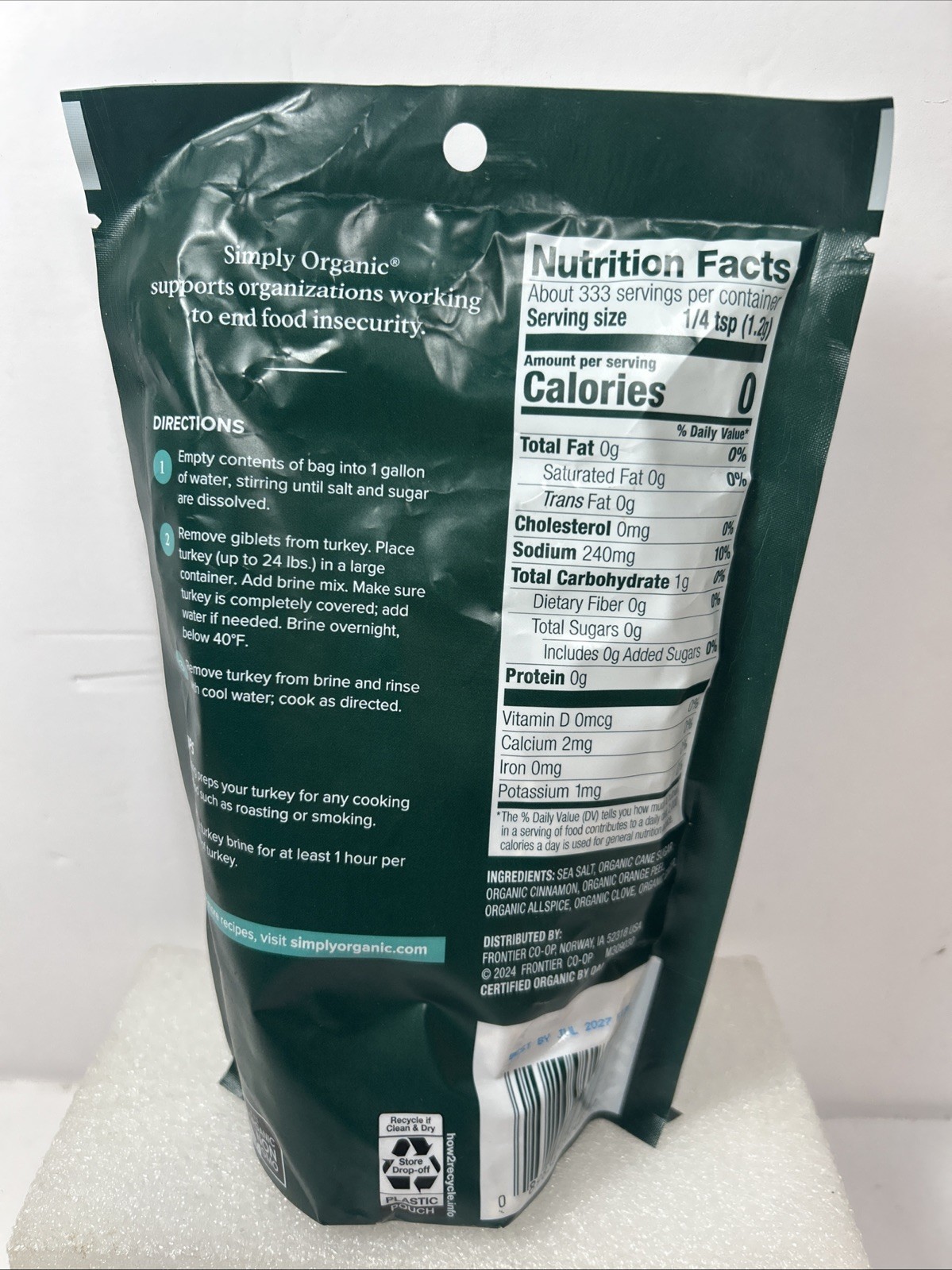 Simply Organic Turkey Brine Seasoning – 14.1oz Bag Expires 7/27
