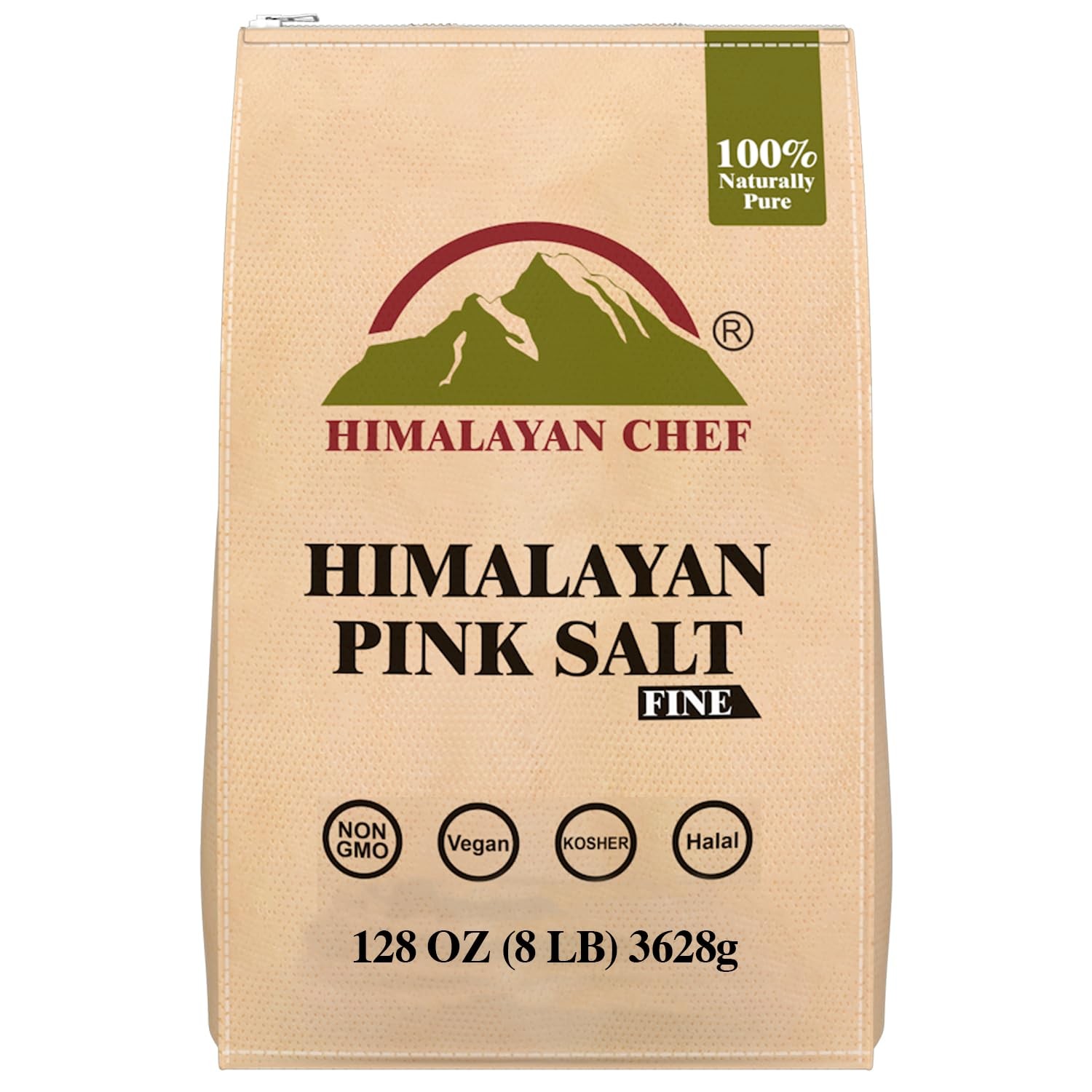 Himalayan Chef Pink Salt Extra Fine Grain, 8 128 Ounce (Pack of 1)