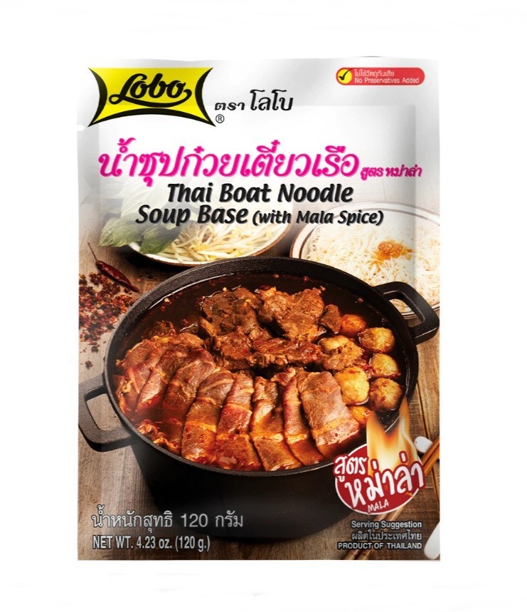 Lobo Thai Boat Noodle Soup Base with Mala Spice Seasoning Broth Mix 120g