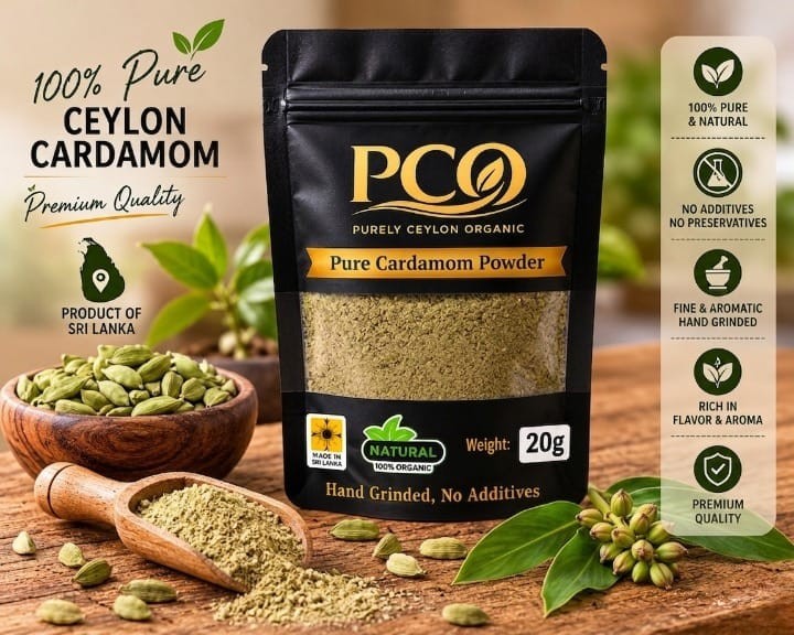Organic Cardamom Powder 100% Pure Ceylon Sri Lankan Spice for Tea Baking Cooking