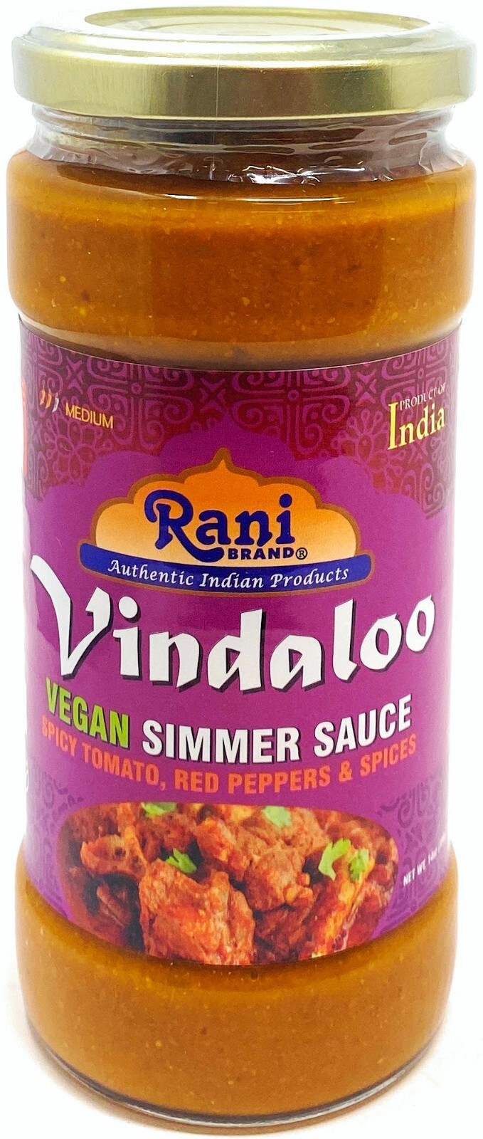 Rani Vindaloo Vegan Simmer Sauce (Spicy Tomato, Red Peppers & Spices)14oz (400g)