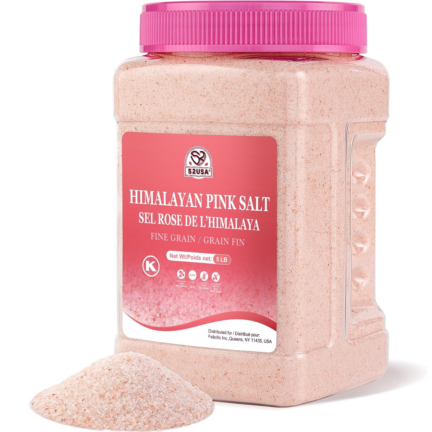 Himalayan Pink Salt Fine, Fine Ground Table and Cooking Salt, 80oz (5 Pound),…